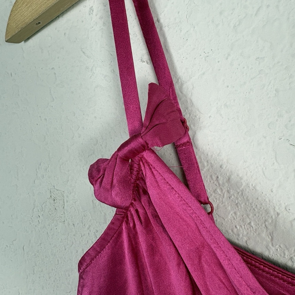 INC international Sz 2 100% Silk Cami Tank Top Babydoll Y2k Pink Fairy Coquette - Picture 2 of 5